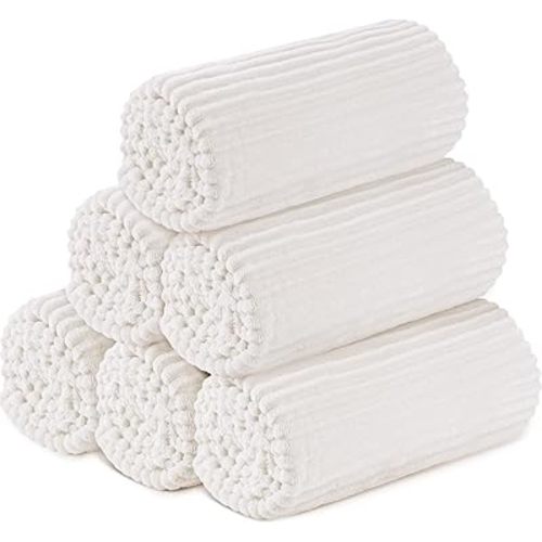 Buryeah 6 Pcs Flannel Throw Blanket Bulk 50 x 60 in Sleepover Blankets Outdoor Wedding Throw Lightweight, Oeko-TEX Standard 100 Certified for Sofa Donation Homeless Gifts (Cream White)