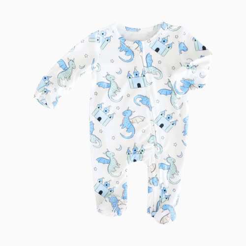 Caden Lane Zipper Footie - Dragon Adventure, Newborn