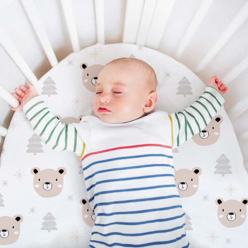 Gllquen Baby Premium Bassinet Sheets Set 4 Pack For Newborn Baby Boys Girls, Cloud & Bears