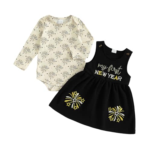 Socutebabe My First Fiesta Baby Girl Outfit Newborn Short Sleeve Onesie Romper and Overalls Skirt Dress Outfits Cute Clothes