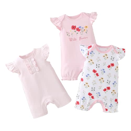 YOURDIARY Baby Boy Rompers Short Sleeve Cotton Toddler Rompers Graphic Print Baby Clothes One-Piece Outfit