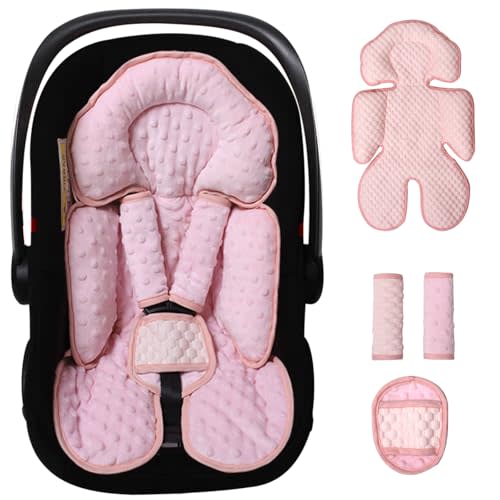 Infant Car Seat Insert, Reversible Baby Carseat Cushion 2-in-1 for Newborns Toddlers Head & Body Support Pad for Carseats, Strollers, Swings, Bouncers