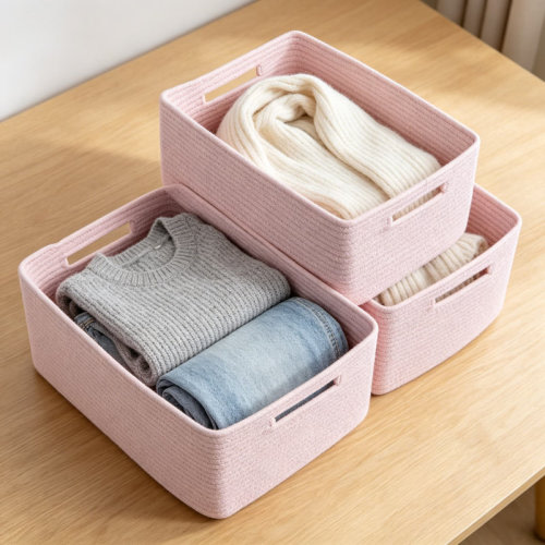 Gracie Oaks Large Storage Baskets for Shelves, 3-Pack Woven Rope Bins for Clothes, Blankets, Towels, Toys, and Baby Nursery Organization | Wayfair