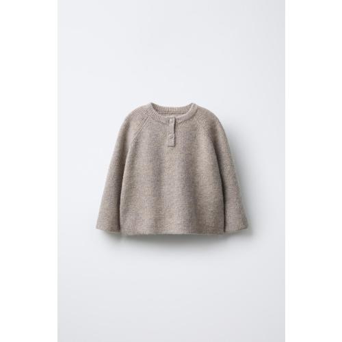 KNIT HENLEY JUMPER - Light beige | ZARA United States