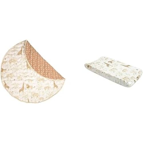 Crane Baby 40" Safari Animal Playmat and 16"x32" Changing Pad Cover Bundle for Boys and Girls
