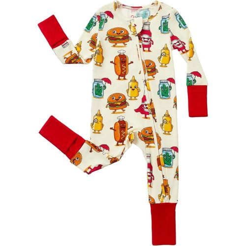 PATPAT Baby Pajama with Bamboo Viscose, Footie Jumpsuit Romper with 2-Way Zipper for Baby Boy Girl Toddler Sleeper Sleepwear