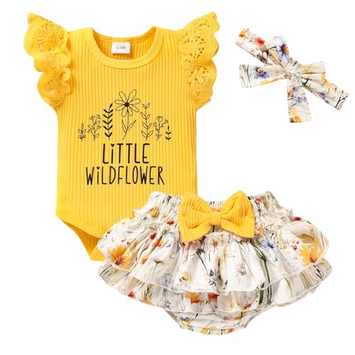 ZOELNIC Newborn Baby Girl Clothes Infant Ruffles Romper Shorts Set Floral Summer Outfits Cute Baby Clothes Girl
