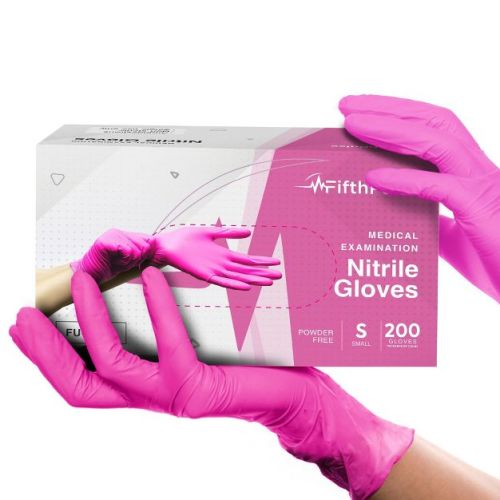 FifthPulse Nitrile Exam Gloves - Fuchsia - Box of 200 - S