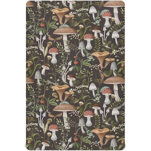 xigua Mushroom Fitted Crib Sheets for Boys Girls, Soft and Breathable Fitted Baby Crib Sheets Portable Mini Crib Sheets 28 x 52 in