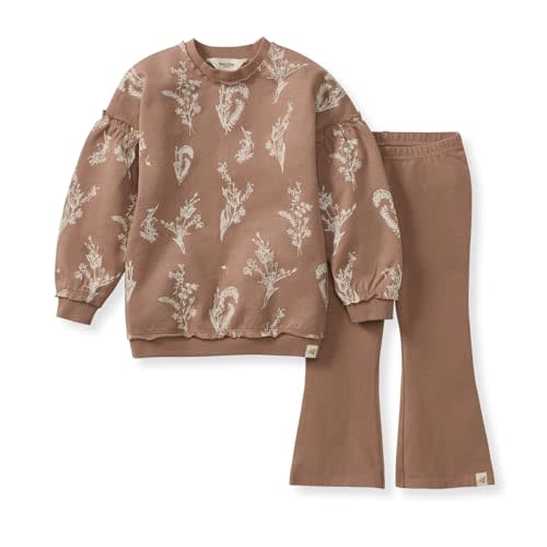 Burt's Bees Baby baby-girls Long Sleeve Top and Pant Set, 100% Organic Cotton Outfit