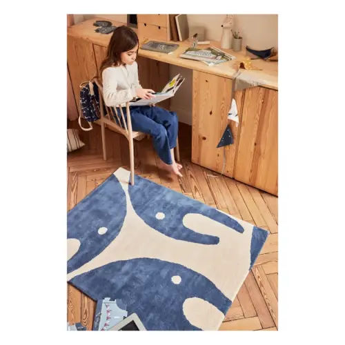 Bleuu-studio - Elephant Rug - Navy blue | Smallable