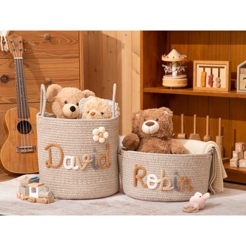 Personalized Handmade Baby Basket,Toy Basket Name Newborn Monogram Baby Name Gift,Baby Shower Gift, Baby Basket,Storage Basket, Newborn Gift