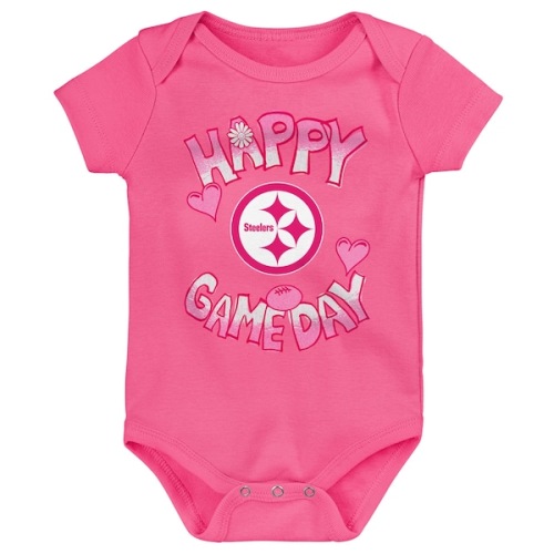 Pittsburgh Steelers Newborn Happy Gameday Bodysuit - Pink