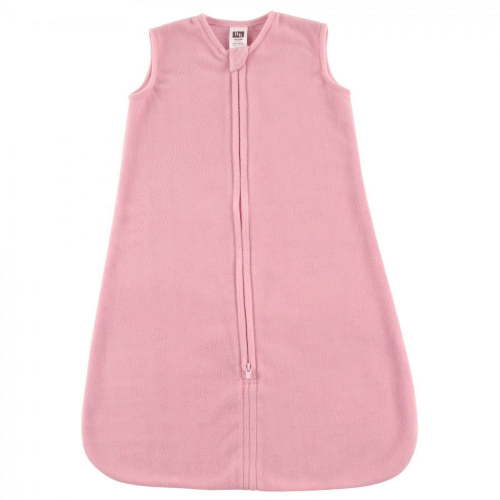 Hudson Baby Infant Girl Plush Sleeping Bag, Sack, Blanket, Solid Light Pink Fleece, 12-18 Months