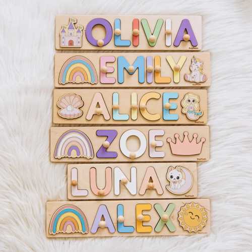 Name Puzzle by BusyPuzzle - Personalized Wooden Baby Gift