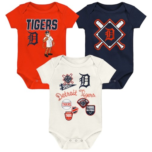 Newborn Detroit Tigers Outerstuff Home Plate 3-Piece Creeper Set