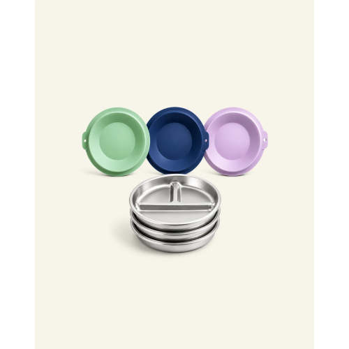 Kids Divided Plates with Suction – Set of 3 BPA-Free Toddler Plates