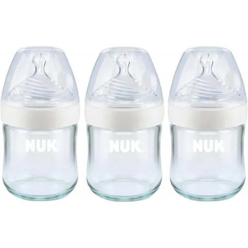 NUK - 3Pk Simply Natural Glass Baby Bottles, 4 Oz