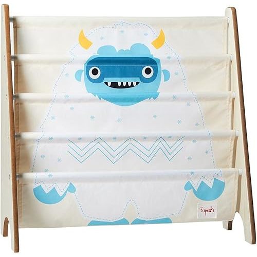 3 Sprouts Kids Book Rack - Space-Saving Bookshelf for Children's Room - Toddler Bookcase Organizer, Book Shelf Ages 3+, Yeti