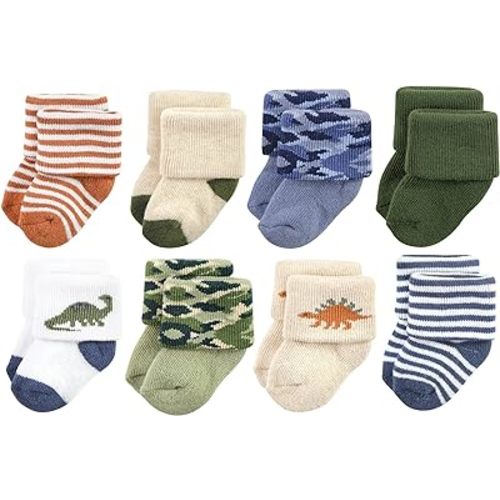 Hudson Baby Baby 8-pack Cotton Rich Newborn and Terry Socks