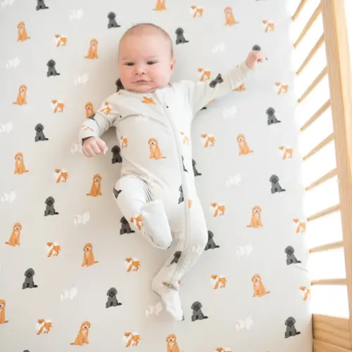 Crib Sheet in Fluffy Dog