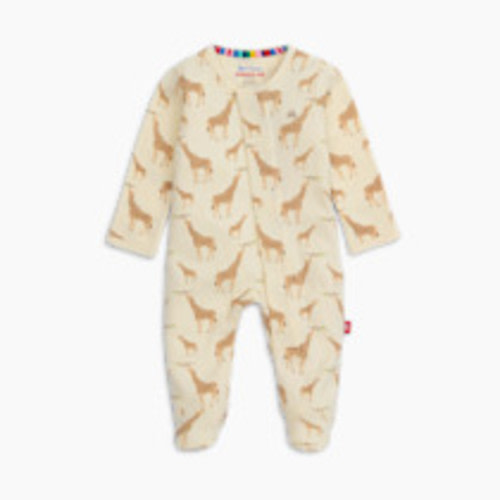 Magnetic Me Organic Cotton Footie - Cream Jolie Giraffe, 3-6 M