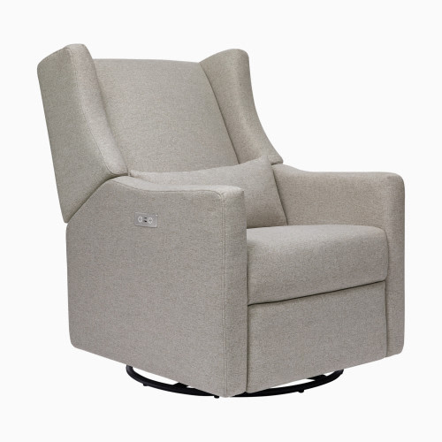 babyletto Kiwi Electronic Recliner and Swivel Glider - Performance Grey Eco Weave