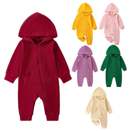 Baby Boy Zipper Hooded Jumpsuit Pants Infant Girl Fall Rompe - TikTok Shop