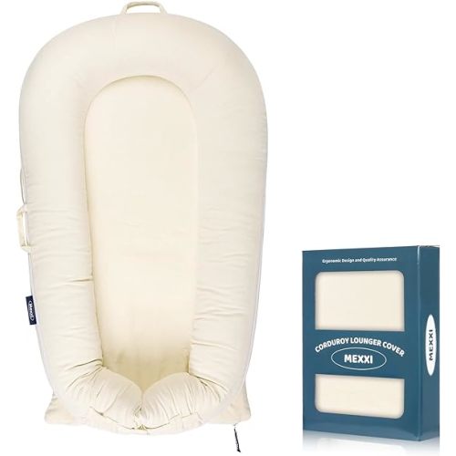 Corduroy Baby Nest Cover for Dockatot Deluxe+ Docks | MEXXI Hypoallergenic Cotton Newbon Lounger Cover (Cover Only) (Beige)