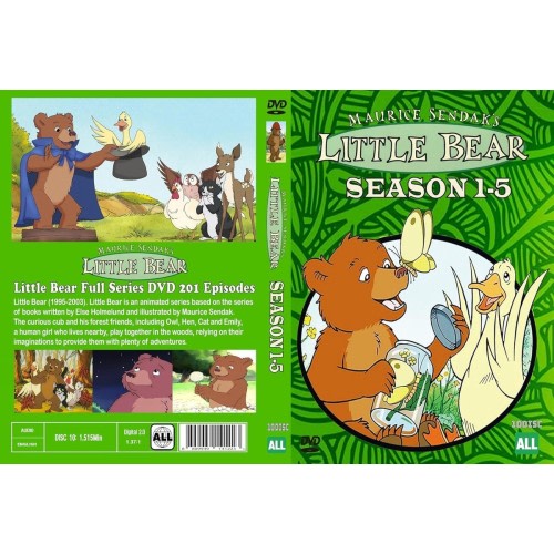 Little Bear Season 1-5 (1995~2000) 10 Disc Full 201 Episodes 1,515Min NEW DVD