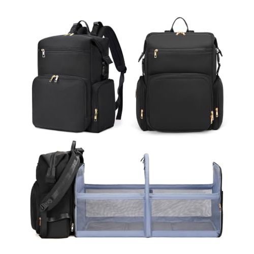 CEI-CEI Neoprene Diaper Bag Backpack with Chaning Station, Insulated Pockets, Large Newborn Baby Maternity Bags Waterproof Travel Tote for Mom Dad Baby Shower Gifts Registry