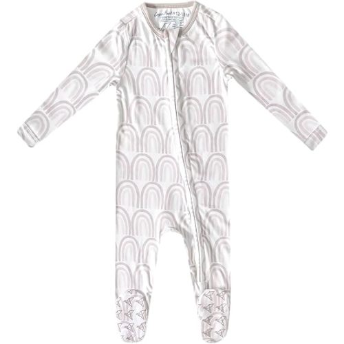 Copper Pearl Zip-Up Footie Baby Pajamas – Soft Newborn Onesies for Boys & Girls, Tag-Free with Two-Way Zipper Baby Sleepers for Newborn - 24 Months, Bliss