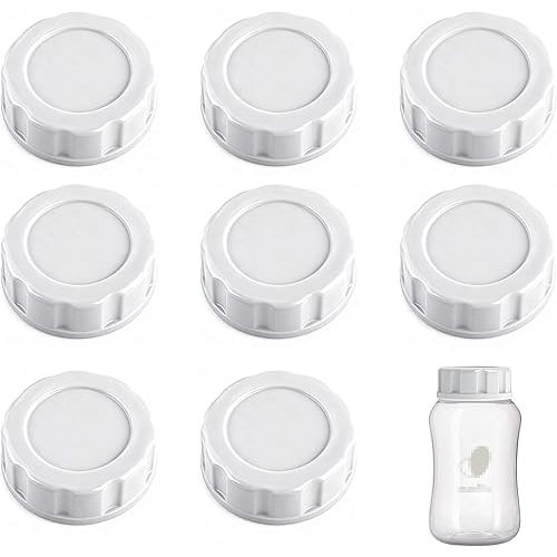 8Pcs Baby Bottle Caps Travel Bottle Caps Compatible with Evenflo Bottles, Spill-Proof, Leak-Resistant, Easy-to-Clean, Travel and Storage Bottle Lids Replacement (White)