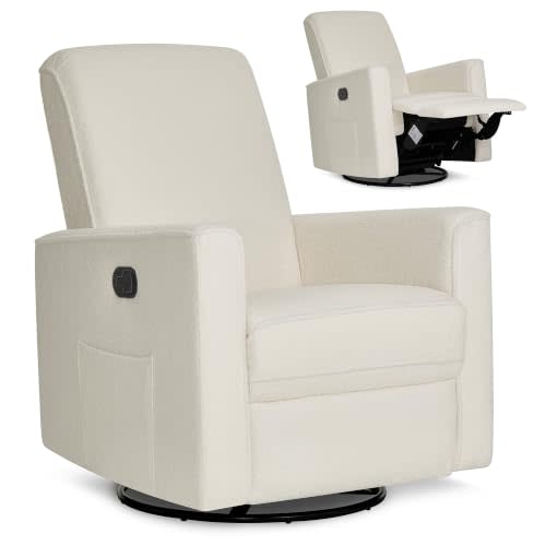 Evolur Raleigh Plus Nursery Glider Recliner, GREENGUARD Gold, Plush Ivory