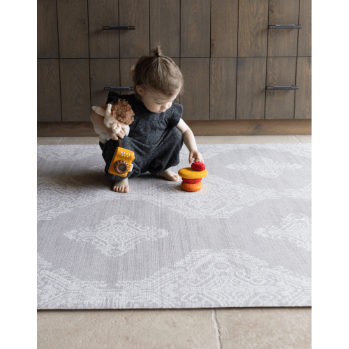 The Sepi Baby Play Mat | Gray Batik Waterproof Memory Foam Mat – Totter and Tumble LLC