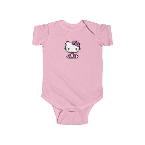Hello Kitty Onesie, Infant Bodysuit, Baby Romper, Cute One Piece, Pixel Design, Toddler Jumpsuit