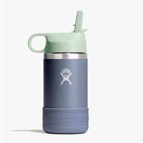 Hydro Flask Kids' Wide-Mouth Vacuum Water Bottle with Straw Cap and Bottle Boot - 12 fl. oz.