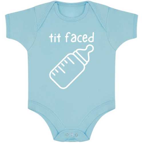 Tit Faced - Hilarious Baby Grow Body Suit - Hand Screen Printed - Soft Ringspun Cotton - Funny Baby Shower Gift - Newborn Baby Gift