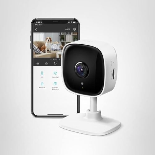 TP-Link Tapo 1080P Indoor Security Camera for Baby Monitor, Dog Camera w/Motion Detection, 2-Way Audio Siren, Night Vision, Cloud & SD Card Storage, Works w/Alexa & Google Home (Tapo C100)
