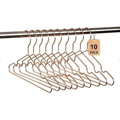 Rose Gold Baby Hangers - 10 Pack Non-Slip Durable Space-Saving Baby Clothes Coat Hangers