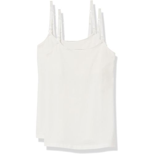 Amazon Essentials Women's Maternity Nursing Friendly Camisole with Adjustable Straps and Built-in Shelf Bra, Pack of 2