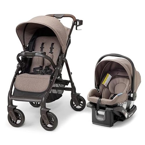 Graco Merge Travel System - Swivel Wheel Baby Stroller Car Seat Combo, Travel System Stroller with 360-Degree Rotating Wheels