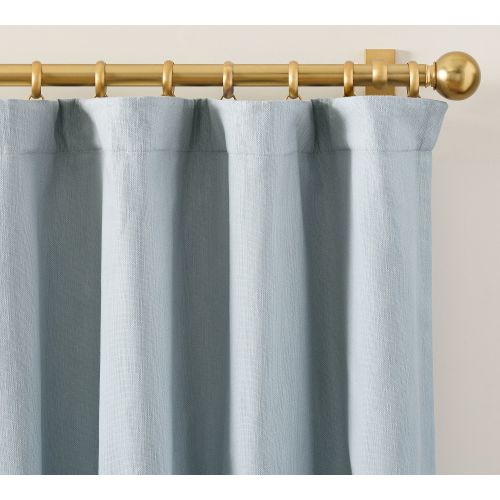 Sullivan Textured Cotton Blackout Curtain (Blue)