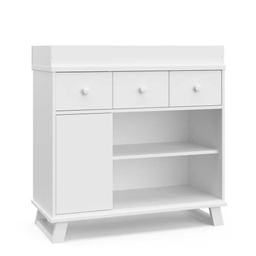 Modern Nursery Combo Changing Table Dresser with Removable Changing Topper