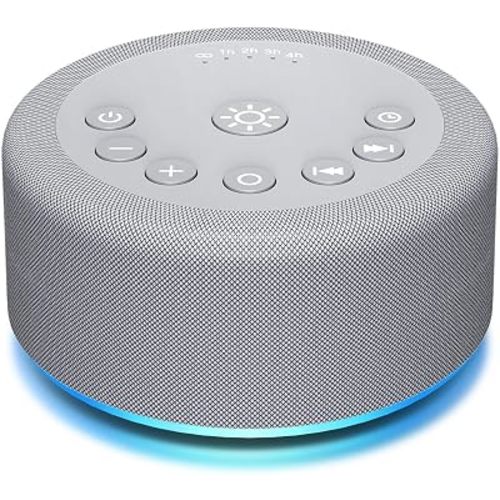 Sound Machine Night Light White Noise Brown Noise Machine 30 Non Looping Sounds 12 Lights 5 Timers 36 Adjustable Volume Memory Function Sleep Sounds Machine for Baby Kids Adult & Home Office Travel