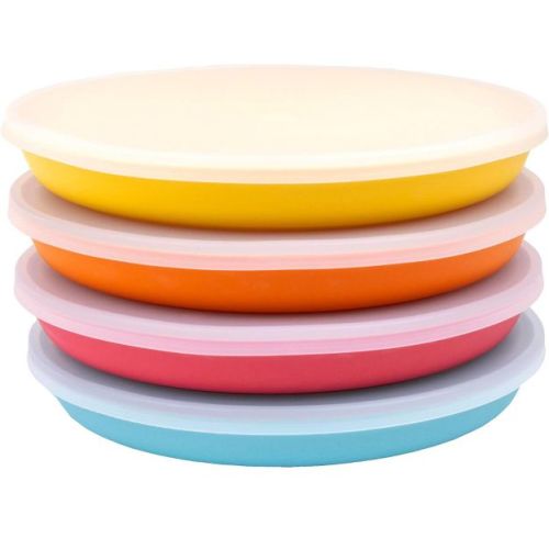 WeeSprout Bamboo Plates, Kid-Sized Bamboo Kids Plates, Dishwasher Safe Bamboo Plate for Kids, 4 pack