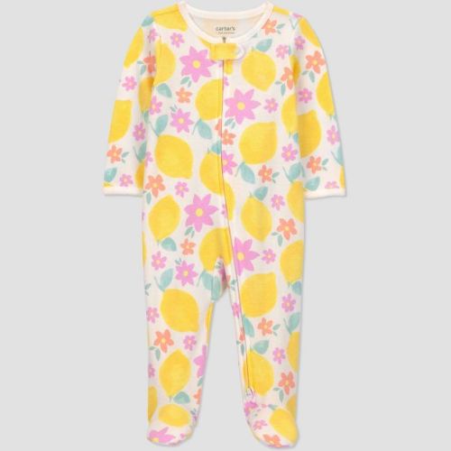 Carter's Just One You® Baby Girls' Floral Lemon Fruit Sleep N' Play - Yellow/Ivory Newborn