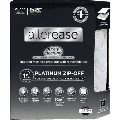 AllerEase Platinum Zip-Off Top Waterproof Mattress Protector
