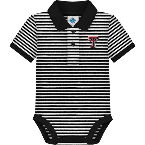 Creative Knitwear College Baby Striped Polo Bodysuit - Team Logo, Multiple Colors, for Boys & Girls (0-12 Months)