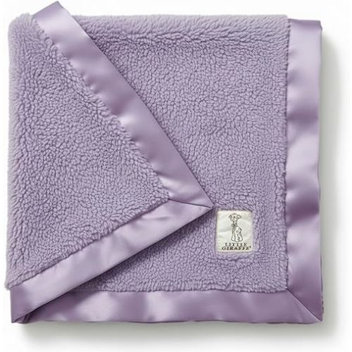 Little Giraffe Chenille Baby Blanket – 29x35” Soft Chenille with Satin Trim, Lavender | Ultra-Soft, Gentle & Safe, Lightweight & Breathable for Newborns & Toddlers